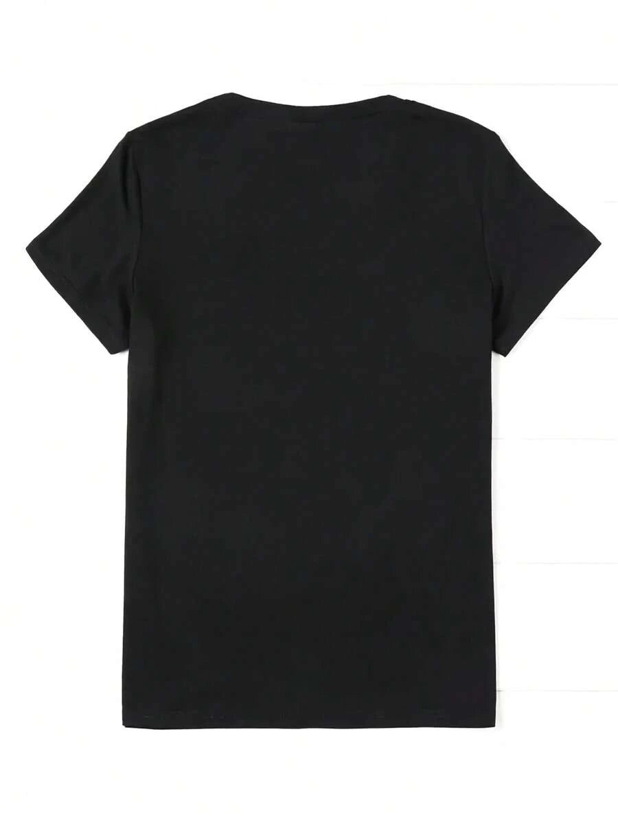 Rugby Series Spring/Summer Women's Printed T-Shirt Short Sleeve Round Neck Casual Top