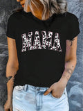 Womens TShirt MAMA Comfortable Crew Neck Casual Cotton Blend ShortSleeves Soft Breathable Top Womenswear Tshirt Summer Spring Streetwear Fabric Letter Print