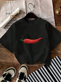 Women's Casual Loose Fit Round Neck Short Sleeve T-Shirt - Breathable Knit Top With Artistic Letter & Animal Prints, Vintage Street Style For Work