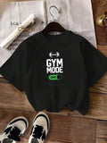 Fashionable Letter Cartoon Print Women'S Round Neck Pure T-Shirt, Simple Design, Comfortable And Breathable, Versatile Essential, Suitable For Daily Leisure