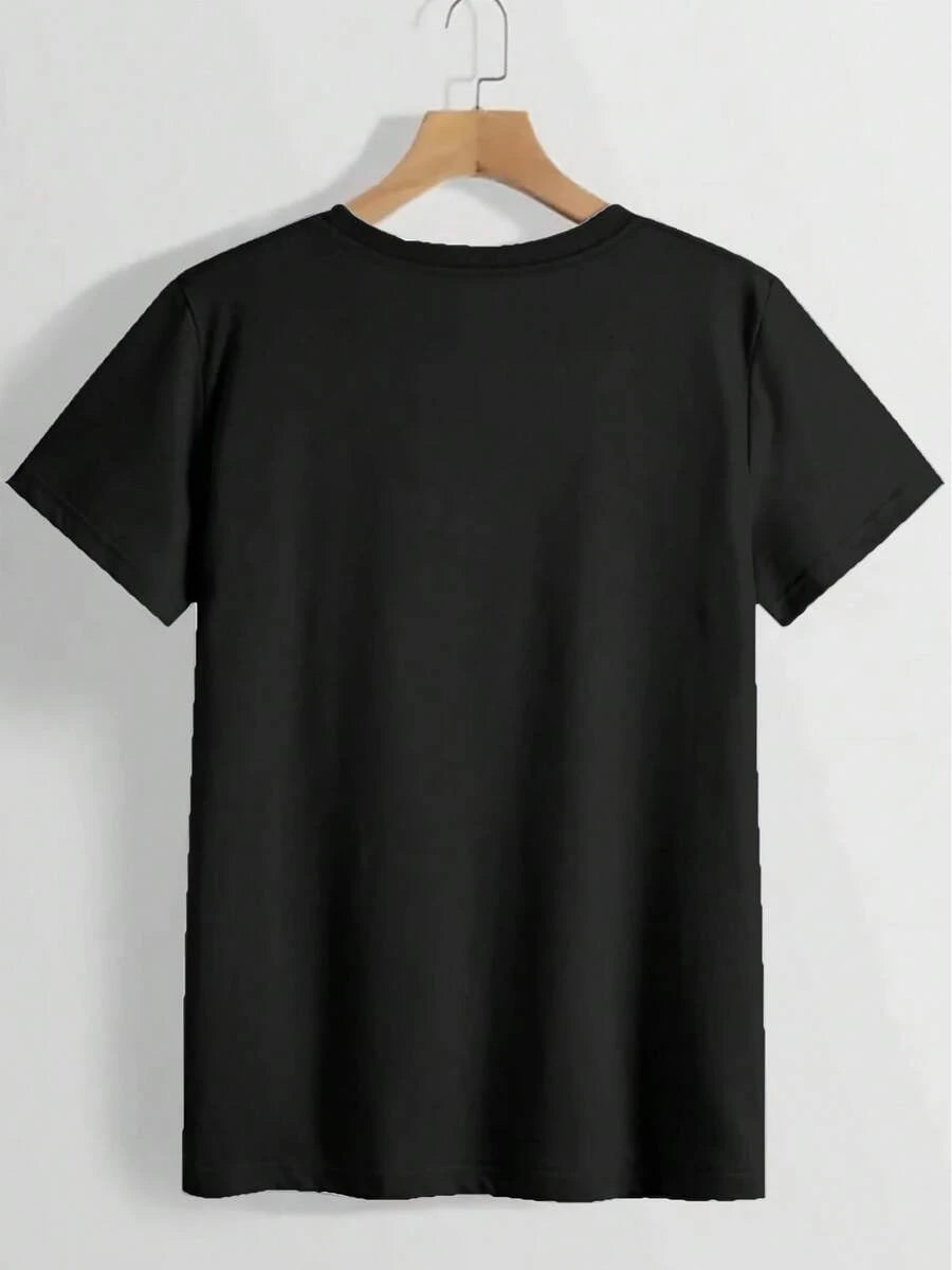Women's Loose Fit T-Shirt - Soft Breathable Everyday Tee For Moms - Casual Party Outfit - Machine Washable Everyday Essential Top, Summer Fashion, Bold Print Design