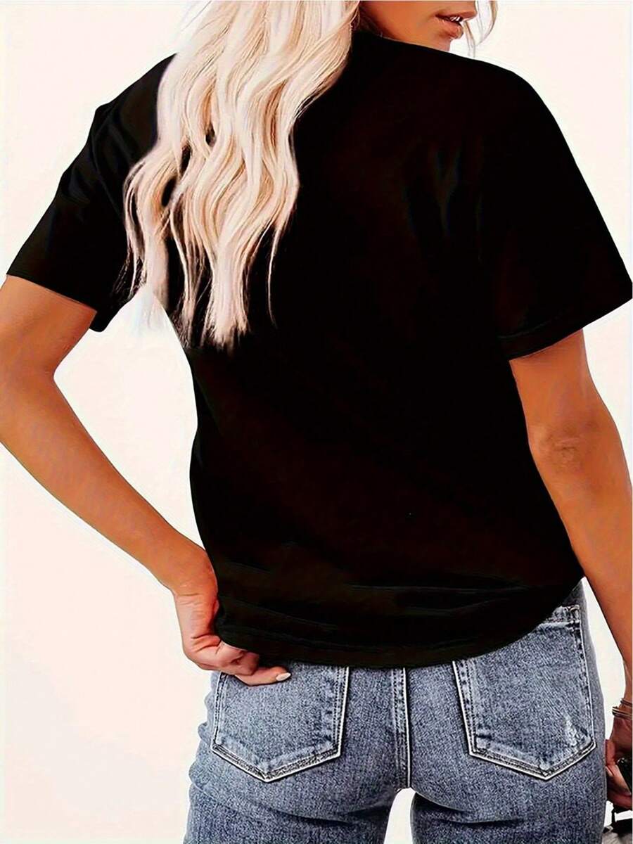 Short Sleeve T-Shirt For Women, Polyester Fabric, Mardi Gras Party Design With Colorful Glasses And Crown, Lightweight And Durable