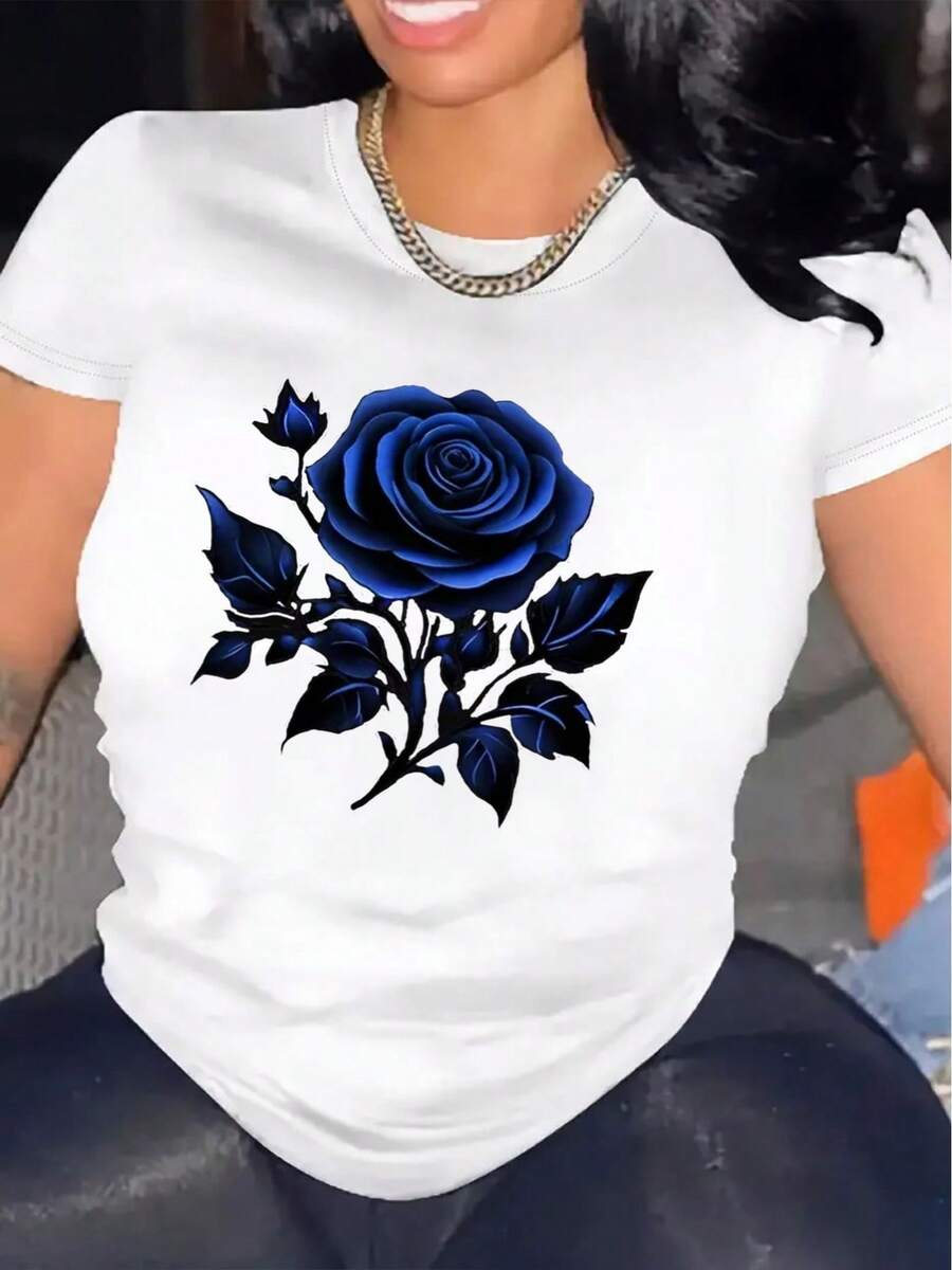 Womens TShirt Comfortable Crew Neck Casual Cotton Blend ShortSleeves Soft Breathable Top Womenswear Tshirt Summer Spring Streetwear Fabric