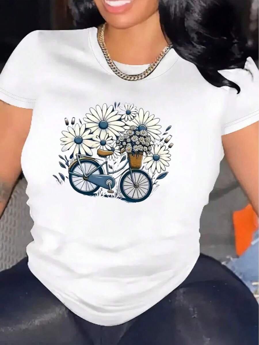 Womens TShirt Comfortable Crew Neck Casual Cotton Blend ShortSleeves Soft Breathable Top Womenswear Tshirt Summer Spring Streetwear Fabric