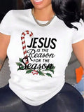 Womens Christmas TShirt Comfortable Crew Neck Casual Cotton Blend ShortSleeves Soft Breathable Top Womenswear Tshirt Summer Spring Streetwear Fabric