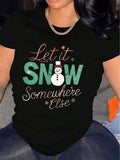 Womens Christmas TShirt Comfortable Crew Neck Casual Cotton Blend ShortSleeves Soft Breathable Top Womenswear Tshirt Summer Spring Streetwear Fabric