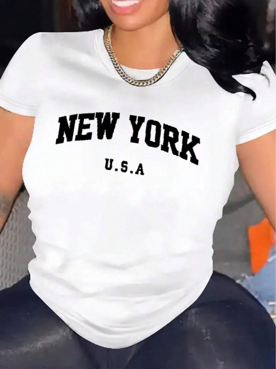 Womens TShirt Comfortable Crew Neck Casual Cotton Blend ShortSleeves Soft Breathable Top Womenswear Tshirt Summer Spring Streetwear Fabric