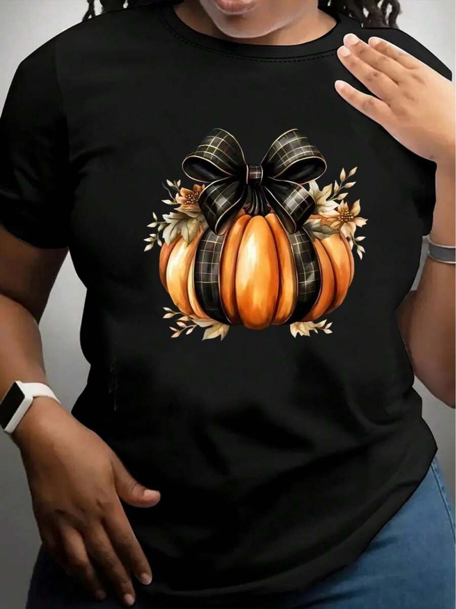 Womens Halloween TShirt Comfortable Crew Neck Casual Cotton Blend ShortSleeves Soft Breathable Top Womenswear Tshirt Summer Spring Streetwear Fabric