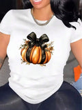 Womens Halloween TShirt Comfortable Crew Neck Casual Cotton Blend ShortSleeves Soft Breathable Top Womenswear Tshirt Summer Spring Streetwear Fabric