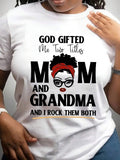 Mom And Grandma'S Love Letter Graphic Printed T-Shirt, Casual Short Sleeved Round Neck Top, Women'S Clothing, Comfortable, Unisex Clothing