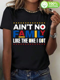 [Bold Expression] Unisex Cotton T-Shirt| Bohemian Style| 'Ain't No Family Like The One I Got' Printed Graphic Tee| Crew Neck
