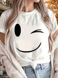 Happy 2025 New Women'S Solid Color Printed T-Shirt, Short Sleeve, Suitable For All Seasons, Suitable For Outdoor, Home, And Sports Headwear Gift, Soft, Skin-Friendly, Comfortable