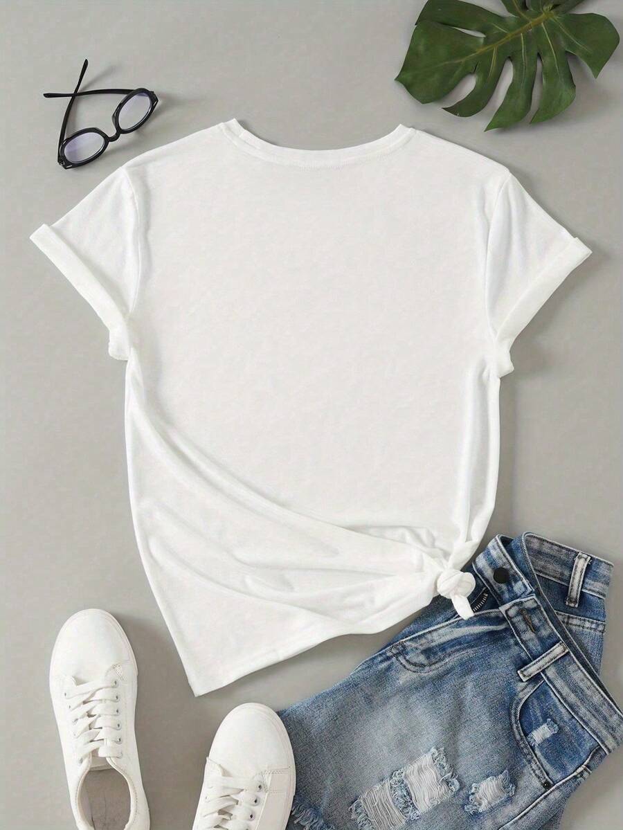 Bohemian Moon Print Women's Cotton Short Sleeve T-Shirt - Soft, Comfortable, Round Neck Casual Top For Casual Attire, All Seasons, Machine Washable, Regular Fit