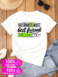 Forever Love T-Shirt 1pc Unisex Couple T-Shirts 180G 100% Cheap Elegant Funny White For Summer Casual Daily Wear Hip-Hop Streetwear Wearable Year-Round Fashionable