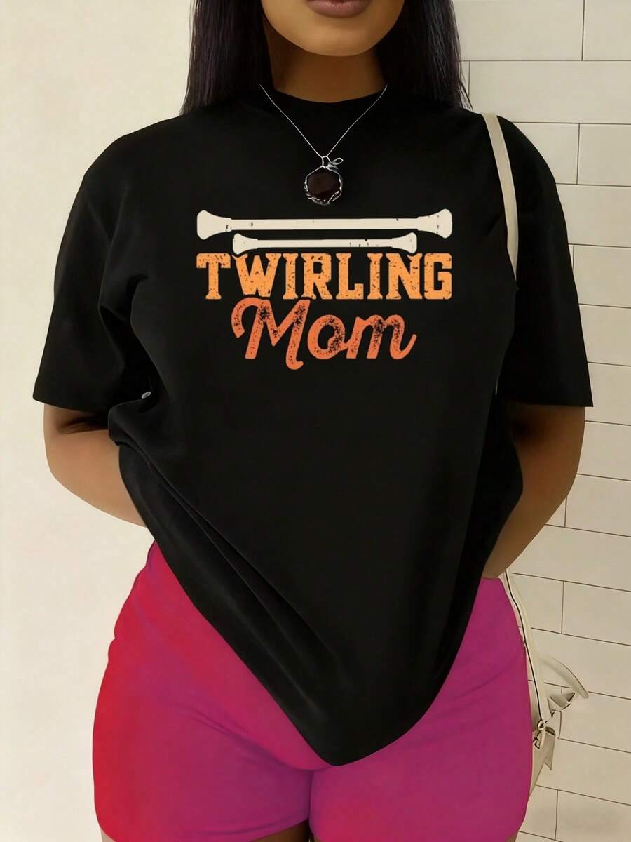 Women's Funny 60 Years Old Humor T-Shirt - 100% 180GSM Twirling Mom Tee With Age Joke Print, Casual Round Neck Short Sleeve Top For 60th Party Outfits & Gifts