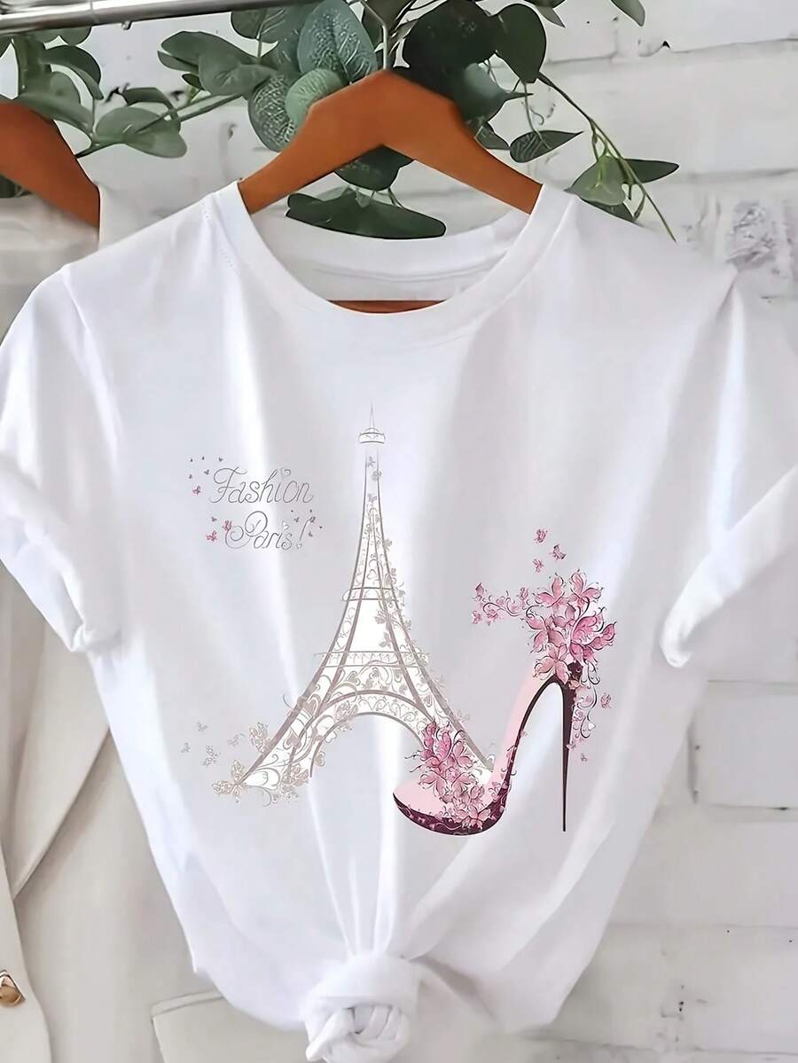 Women's T-Shirt|Paris Landmark Print