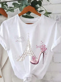 Women's T-Shirt|Paris Landmark Print