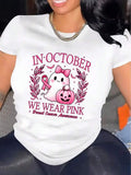 Womens Halloween TShirt Comfortable Crew Neck Casual Cotton Blend ShortSleeves Soft Breathable Top Womenswear Tshirt Summer Spring Streetwear Fabric