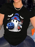 Womens Halloween TShirt Comfortable Crew Neck Casual Cotton Blend ShortSleeves Soft Breathable Top Womenswear Tshirt Summer Spring Streetwear Fabric