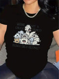 Women'S Funny German Text & Monster Graphic Tee - Lightweight Polyester Shirt For Waitstaff