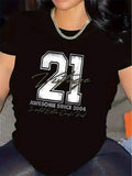Polyester T-Shirt For Restaurant Wear, Durable And Lightweight, Featuring Bold 21 Design, Comfortable Fit, Ideal For Casual Dining And Everyday Use, Stylish Graphic Tee