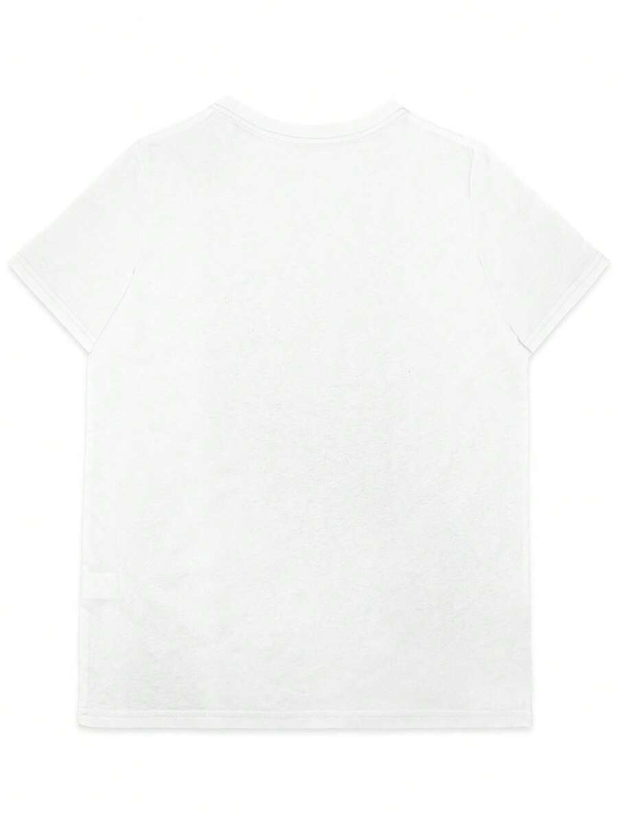 A Comfortable Women'S T-Shirt Made Of Pure Featuring A Minimalist Design Of A Bull And Bear