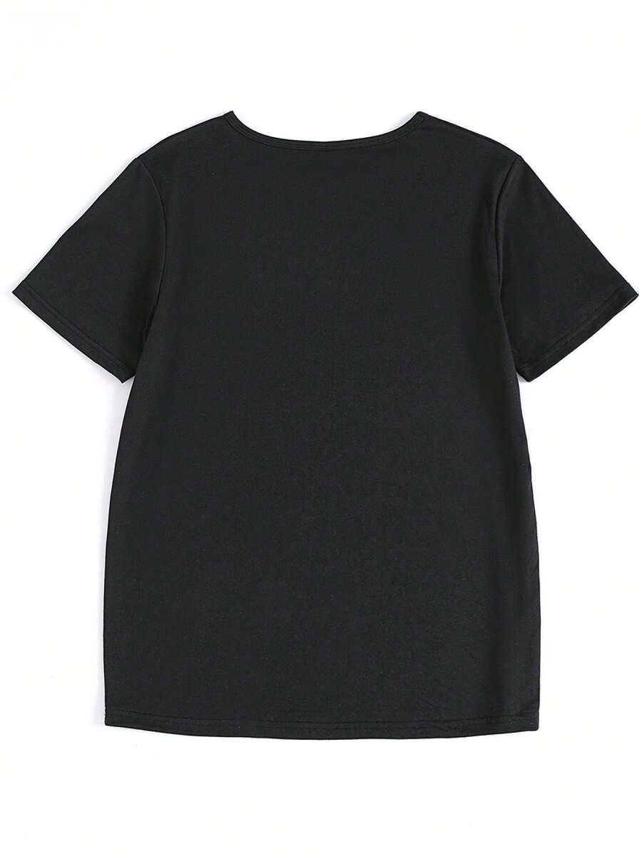 Plus Size - Plus Size - Versatile Graphic Print T-Shirt For Plus Size Women, Suitable For Casual Wear In Spring, Summer, And Autumn