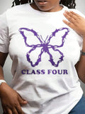 Spring Festival Women's Round Neck Fashionable Casual T-Shirt Short Sleeved Top Can Be Worn For Daily Sports.Featured Butterfly Print Is Suitable For Friends And Family Gifts
