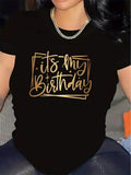 Polyester Short Sleeve T-Shirt For Birthday Celebrations In Restaurants Or Living Rooms