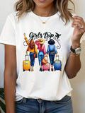 S Trip Graphic Print T-Shirt, Short Sleeve Crew Neck Casual Top For Summer & Spring