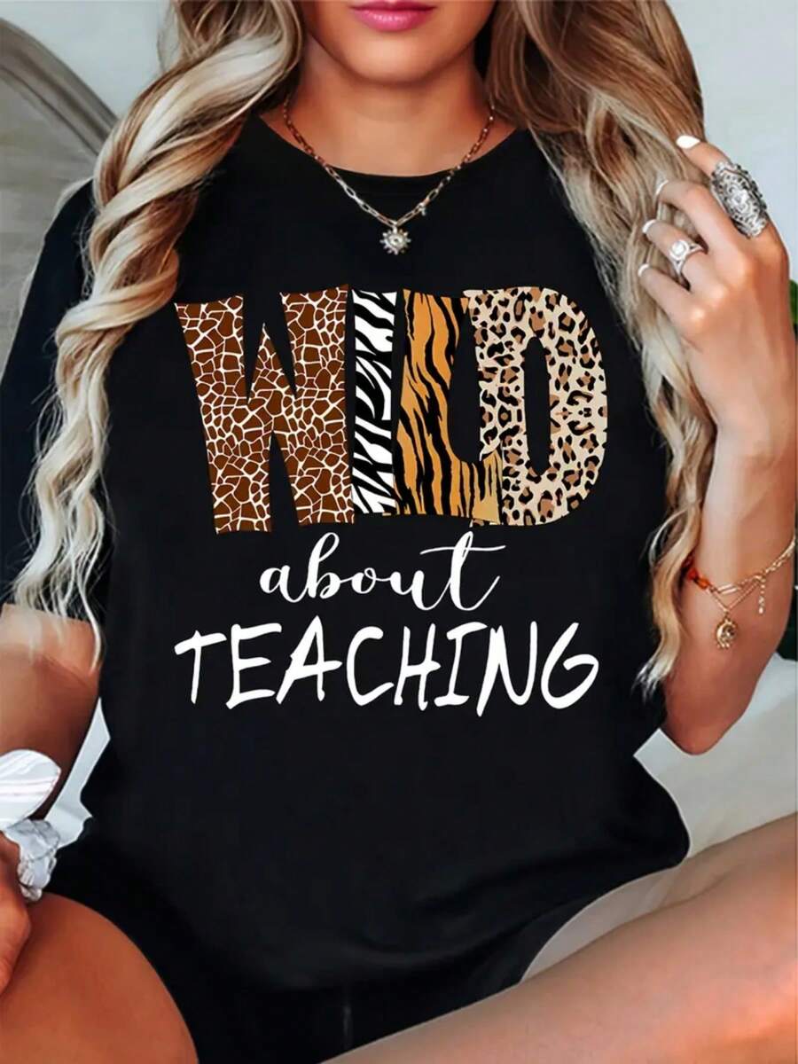Women's T-Shirt, Exquisite Printed T-Shirt For Spring, Summer, And Fall, Fashionable And Versatile| Casual Style T-Shirt| Machine Washable For S, Daily Wear, And Parties