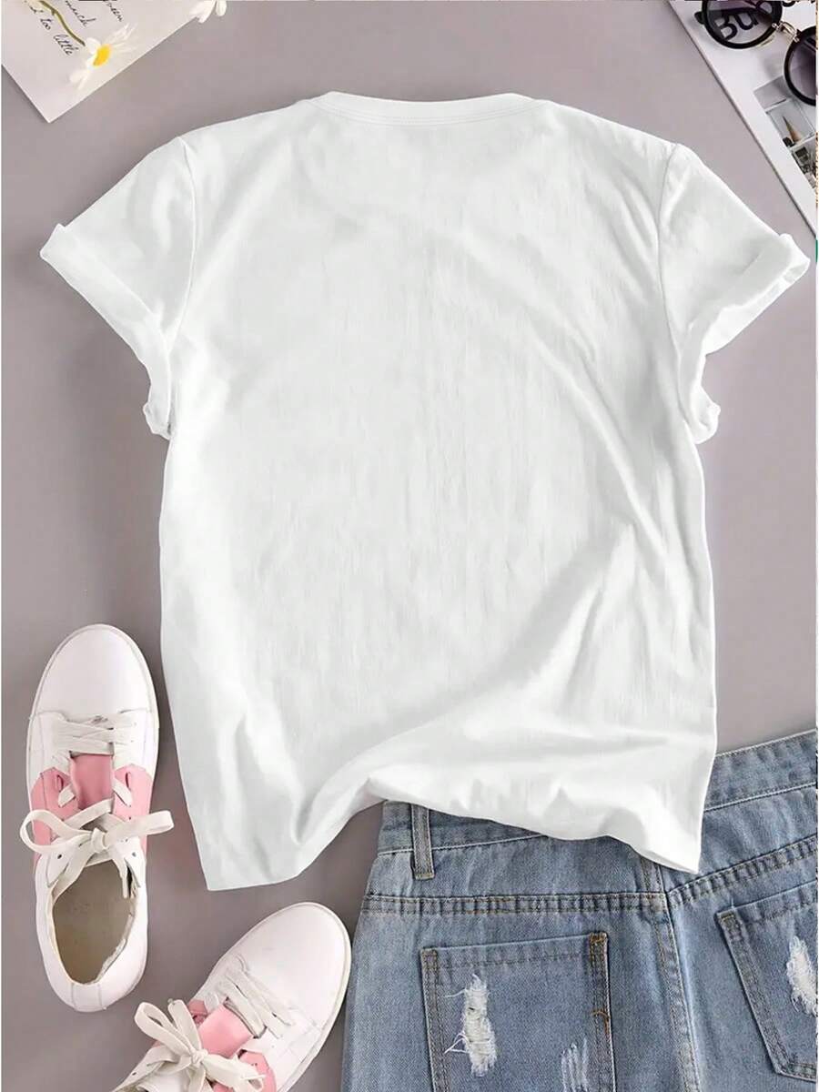 Printed Women'S T-Shirt Featuring A Mermaid Vacation Design - Casual Round Neck, Short Sleeve Top, Perfect Sister Gift For Spring/Summer, Ideal For Casual Wear