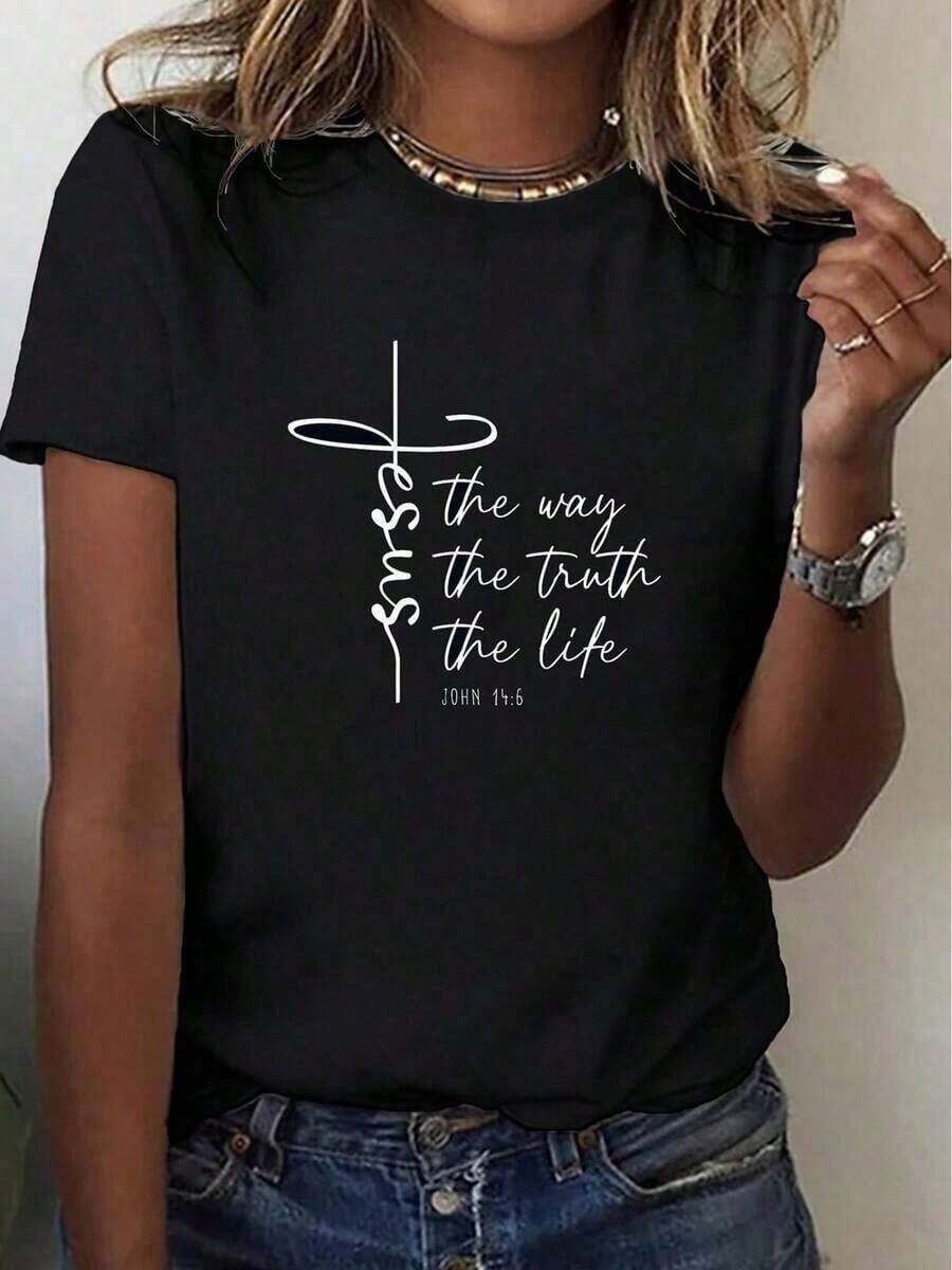 Christian Faith T-Shirt For Women & - Jesus Graphic Tees Women Crew Neck Short Sleeve Casual T-Shirt